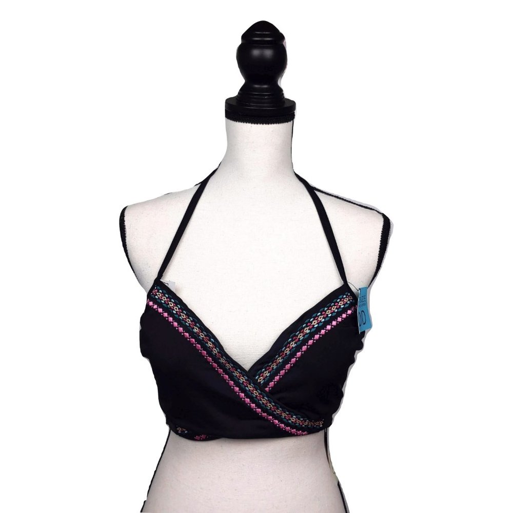 Sundazed 32DD Tie Around Black Simone Halter Top